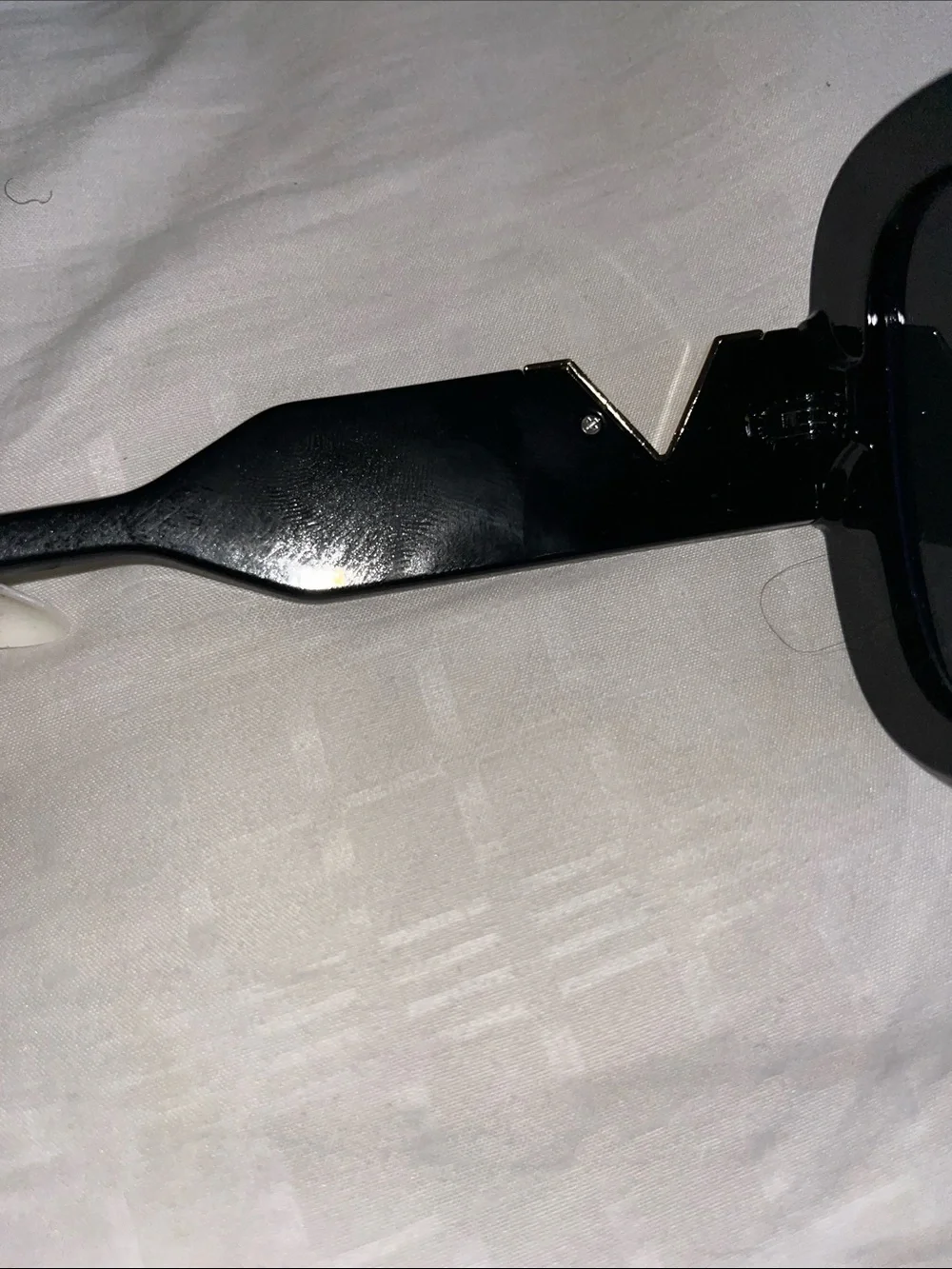 Valentino Black Sunglasses with Gold V Accent